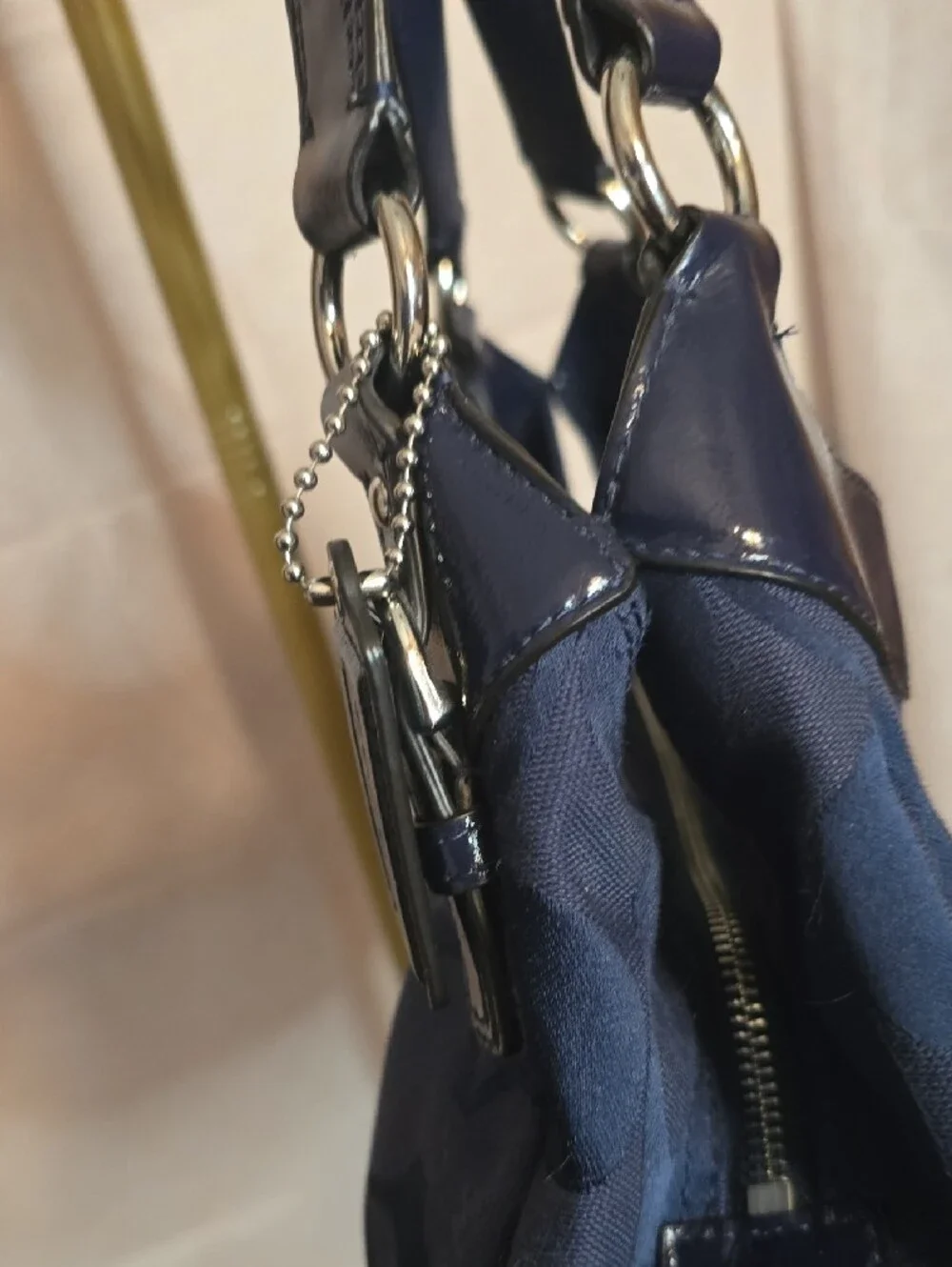 Coach Soho Navy Signature Hobo Bag